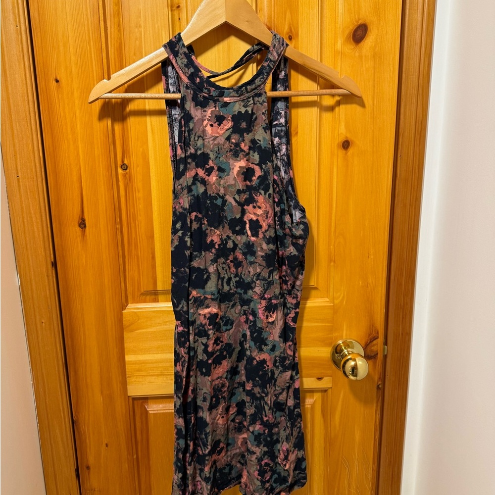RVCA Multicolor Patterned Backless Dress